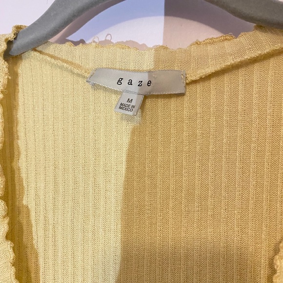 mustard yellow crop cardigan - Picture 3 of 4